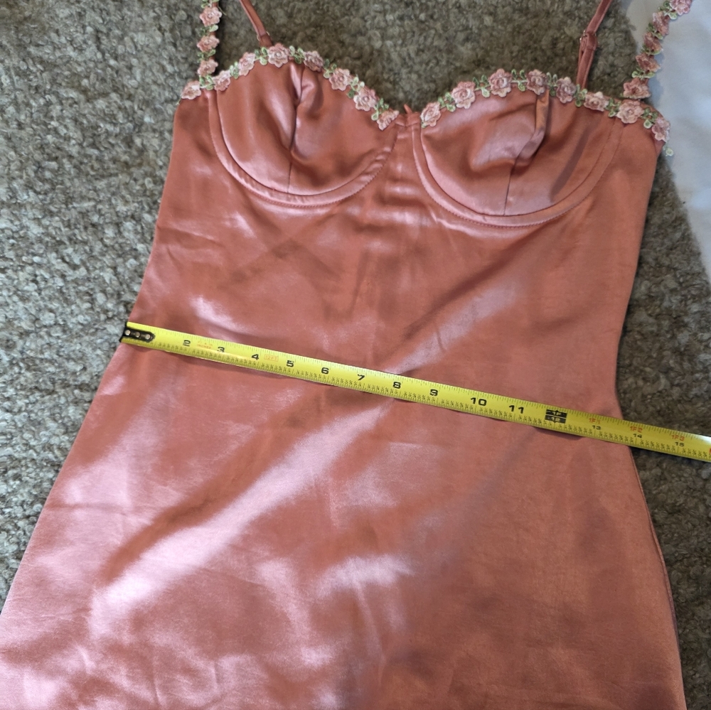 Princess Polly Amelia Peach Floral Dress Size 4 - Picture 11 of 14